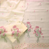 Mystic Weaves Yellow Muga Cotton Unstitched Suit Set