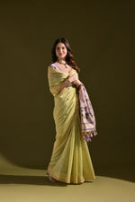 Load image into Gallery viewer, Siara Green Muga Cotton Saree
