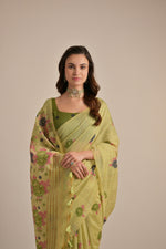 Load image into Gallery viewer, Arisaa Green Muga Cotton Saree
