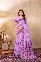 Suhani Lavender Cotton Jamdani Saree
