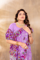 Suhani Lavender Cotton Jamdani Saree