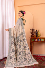 Load image into Gallery viewer, Kamakshi Leaf Green Pure Mul Cotton Jamdani Saree
