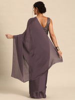 Load image into Gallery viewer, Aahana Faded Purple Satin Saree
