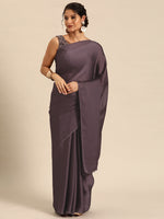 Load image into Gallery viewer, Aahana Faded Purple Satin Saree
