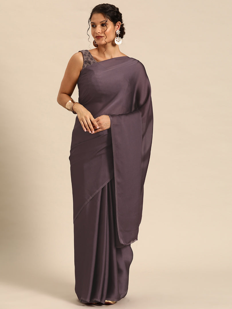 Aahana Faded Purple Satin Saree