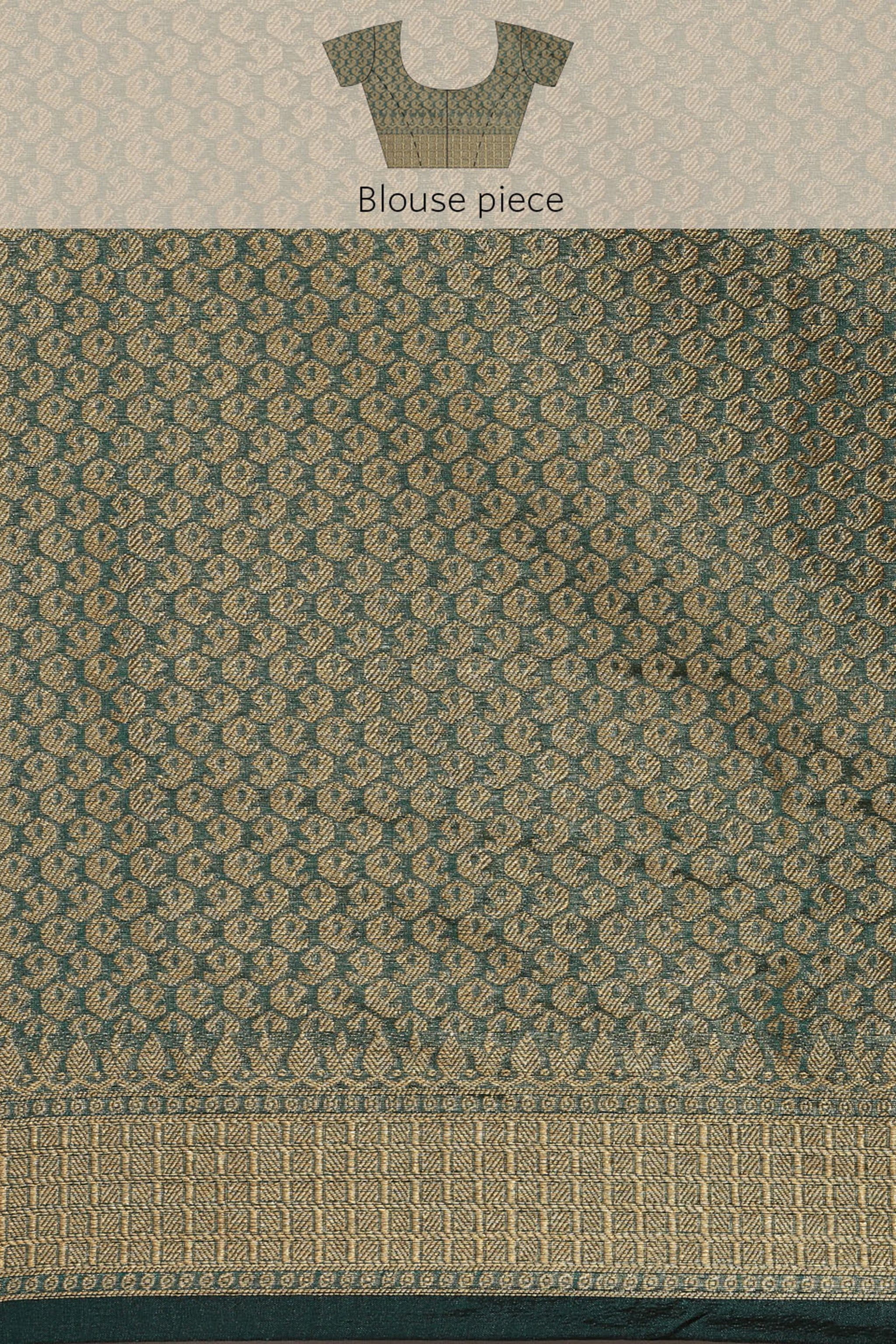 Aarvi Bondi Blue Zari Woven Design Banarasi Organza Saree