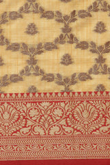 Aarya Canary Yellow Zari Woven Design Banarasi Pure Cotton Saree
