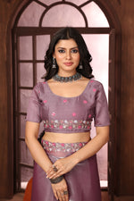 Load image into Gallery viewer, Sundri Lavender Jimmi Choo Embroidered Saree
