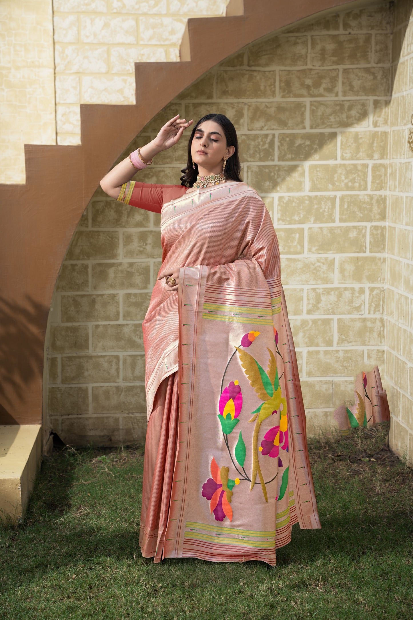 Antara Maroon Paithani Soft Blended Silk Saree