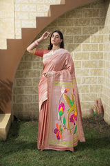 Antara Maroon Paithani Soft Blended Silk Saree