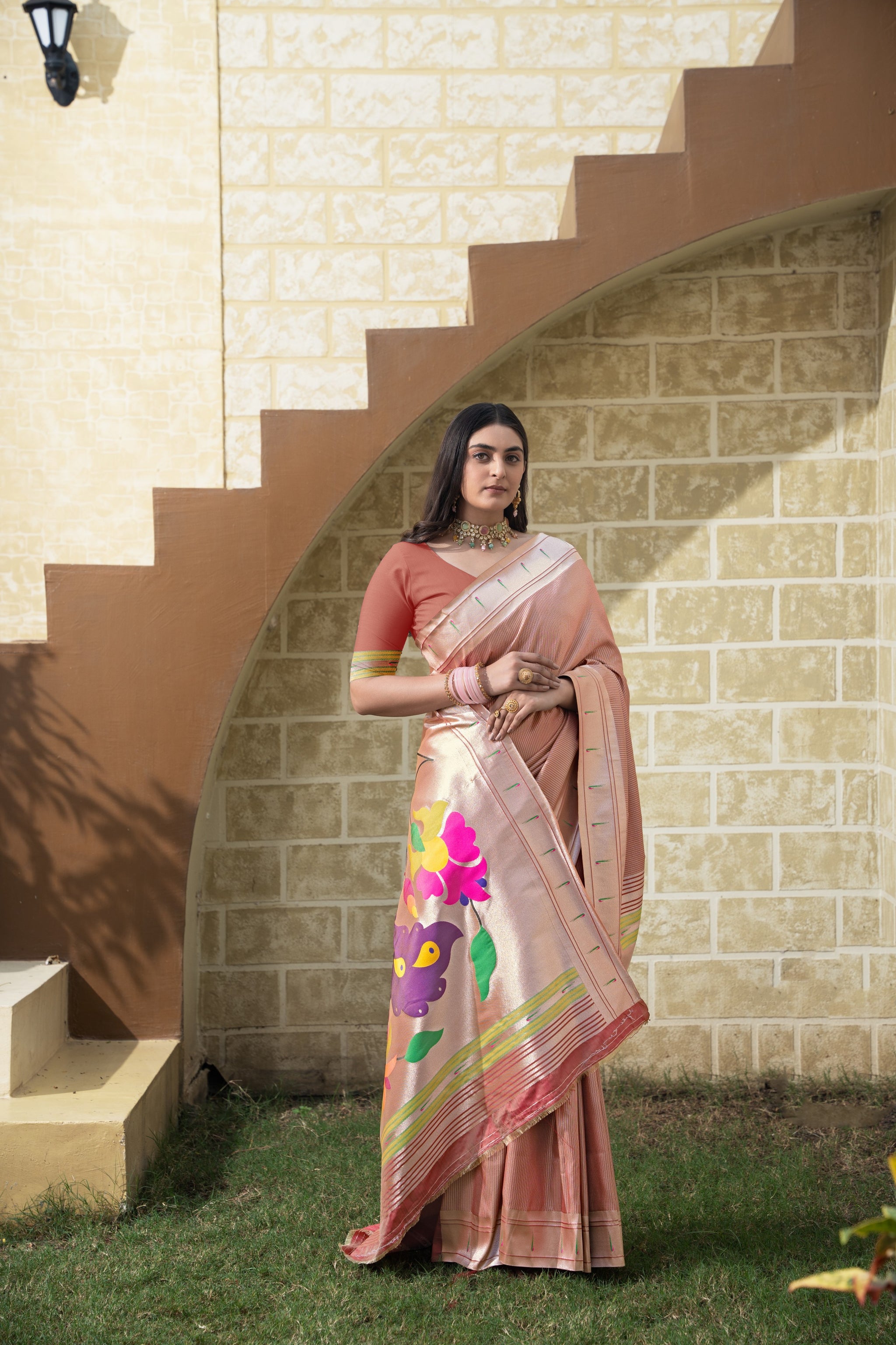 Antara Maroon Paithani Soft Blended Silk Saree