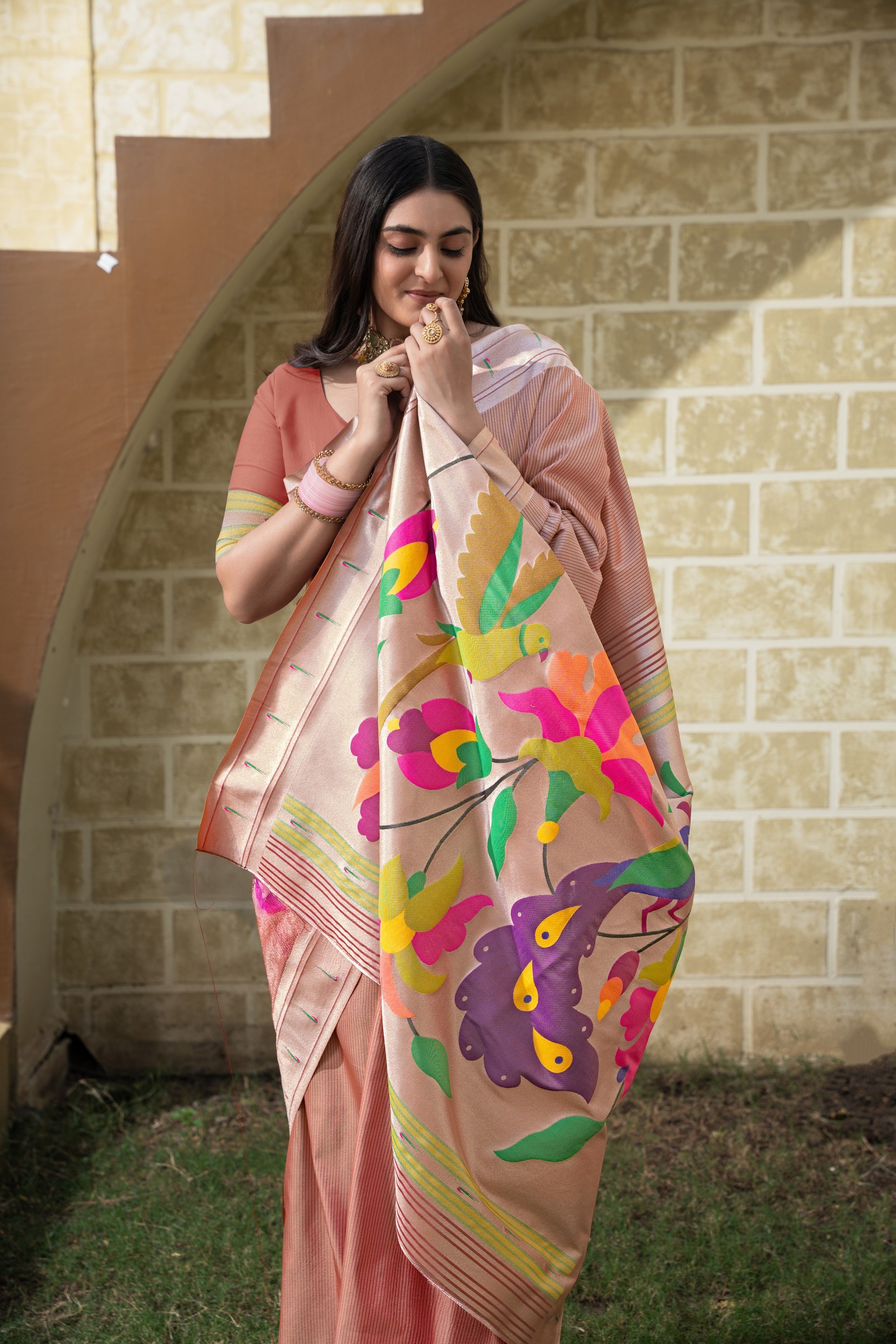 Antara Maroon Paithani Soft Blended Silk Saree