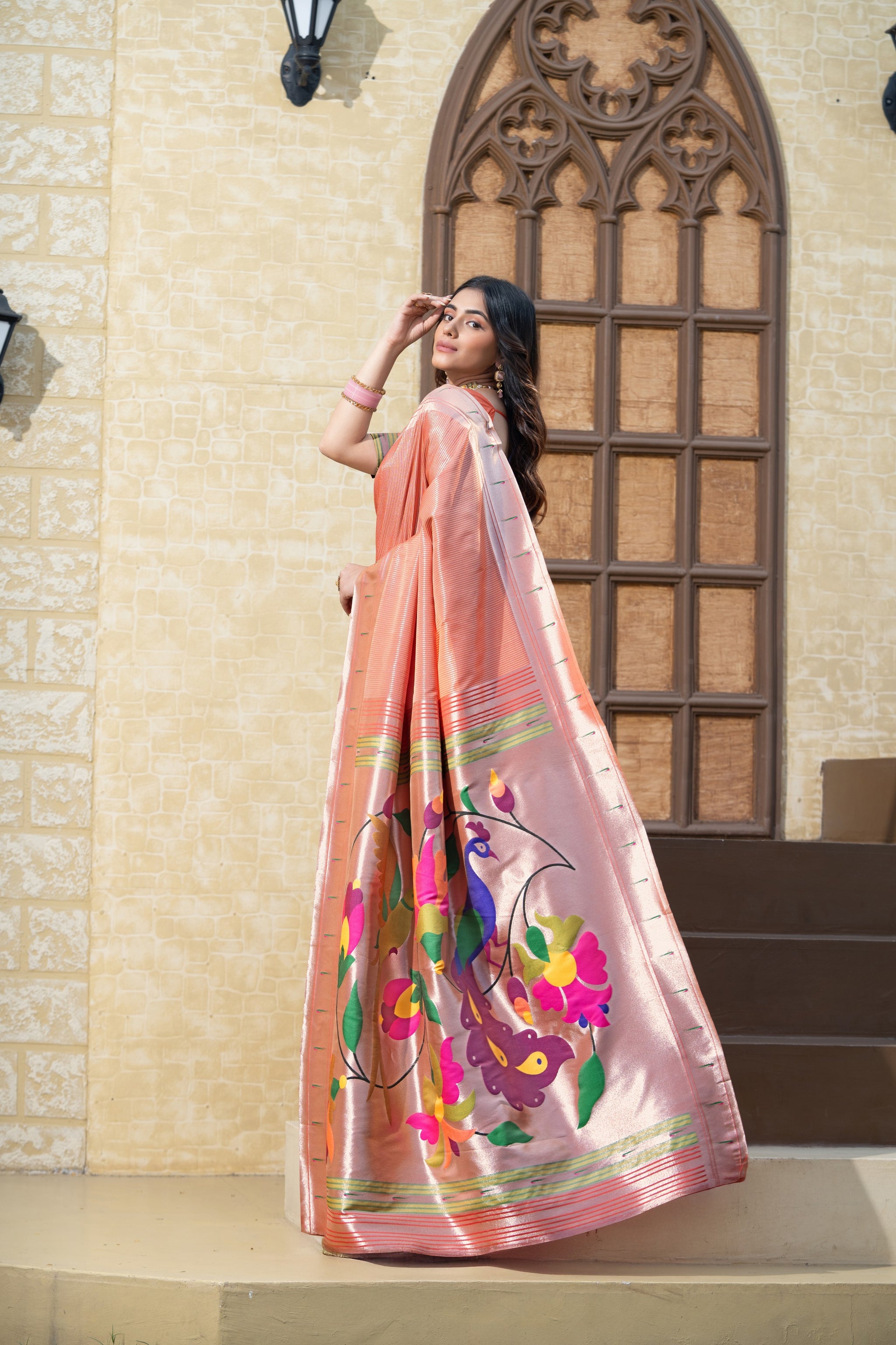Antara Red Paithani Soft Blended Silk Saree
