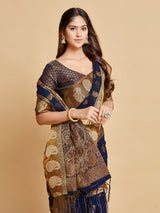 Avantika Midnight Blue Zari Woven Design Chanderi Cotton Saree