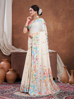 Load image into Gallery viewer, Ekaya Cream Linen Jamdani Saree
