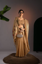 Load image into Gallery viewer, Kalakruti Mustard Yellow Paithani Muga Cotton Saree With Unstitched Blouse Piece