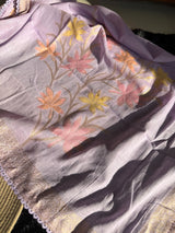 Petal Loom Lavender Pure Cotton Unstitched Suit Set