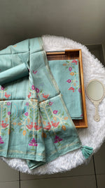 Load image into Gallery viewer, Heritage Looms Sky Blue Viscose Cotton Unstitched Suit Set
