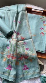 Load image into Gallery viewer, Heritage Looms Sky Blue Viscose Cotton Unstitched Suit Set
