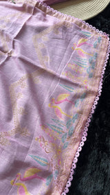 Bare Weave Pink Pure Cotton Unstitched Suit Set