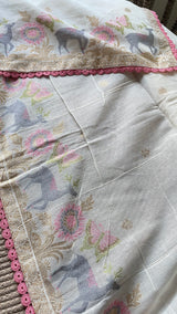 Petal Threads White Pure Cotton Unstitched Suit Set