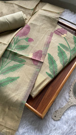 Load image into Gallery viewer, Ethereal Weaves Beige Soft Cotton Unstitched Suit Set
