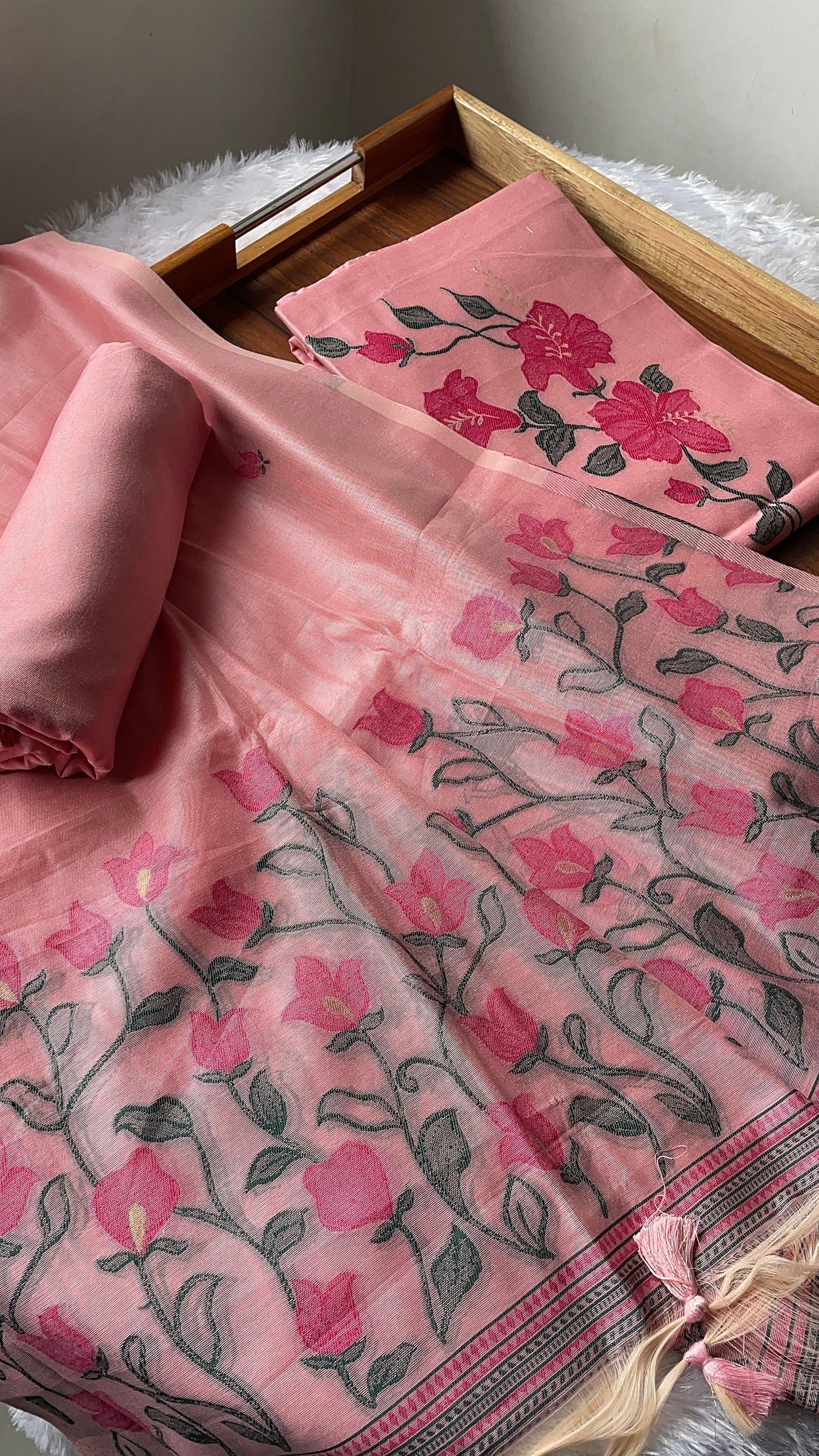 Simply Style Pink Viscose Cotton Unstitched Suit Set
