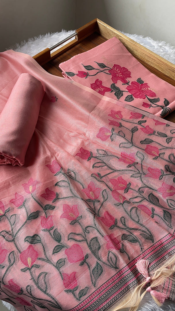 Simply Style Pink Muslin Cotton Unstitched Suit Set