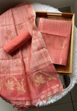 Load image into Gallery viewer, Fabric Couture Pink Tussar Silk Unstitched Suit Set
