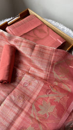 Load image into Gallery viewer, Fabric Couture Pink Tussar Silk Unstitched Suit Set
