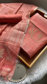 Load image into Gallery viewer, Fabric Couture Pink Tussar Silk Unstitched Suit Set
