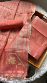 Load image into Gallery viewer, Fabric Couture Pink Tussar Silk Unstitched Suit Set
