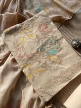 Ivy Grace Beige Pure Cotton Unstitched Suit Set