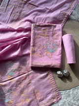 Ivy Grace Pink Pure Cotton Unstitched Suit Set
