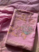 Ivy Grace Pink Pure Cotton Unstitched Suit Set