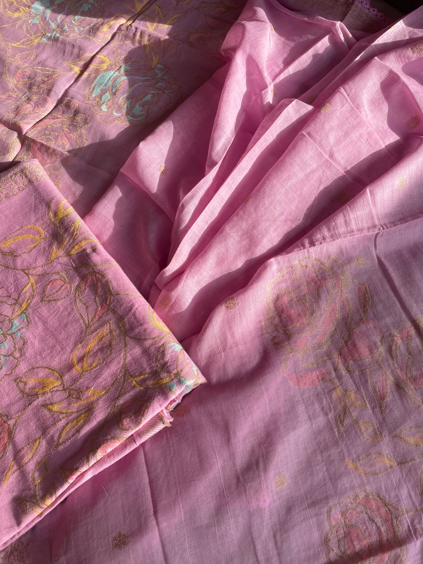 Ivy Grace Pink Pure Cotton Unstitched Suit Set