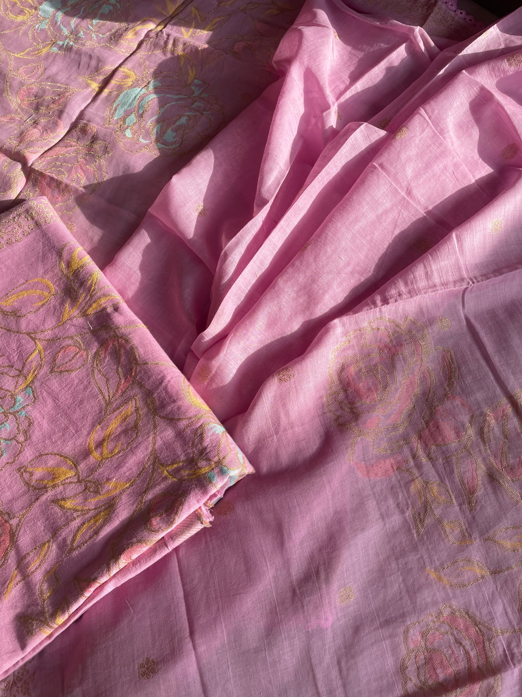 Ivy Grace Pink Pure Cotton Unstitched Suit Set