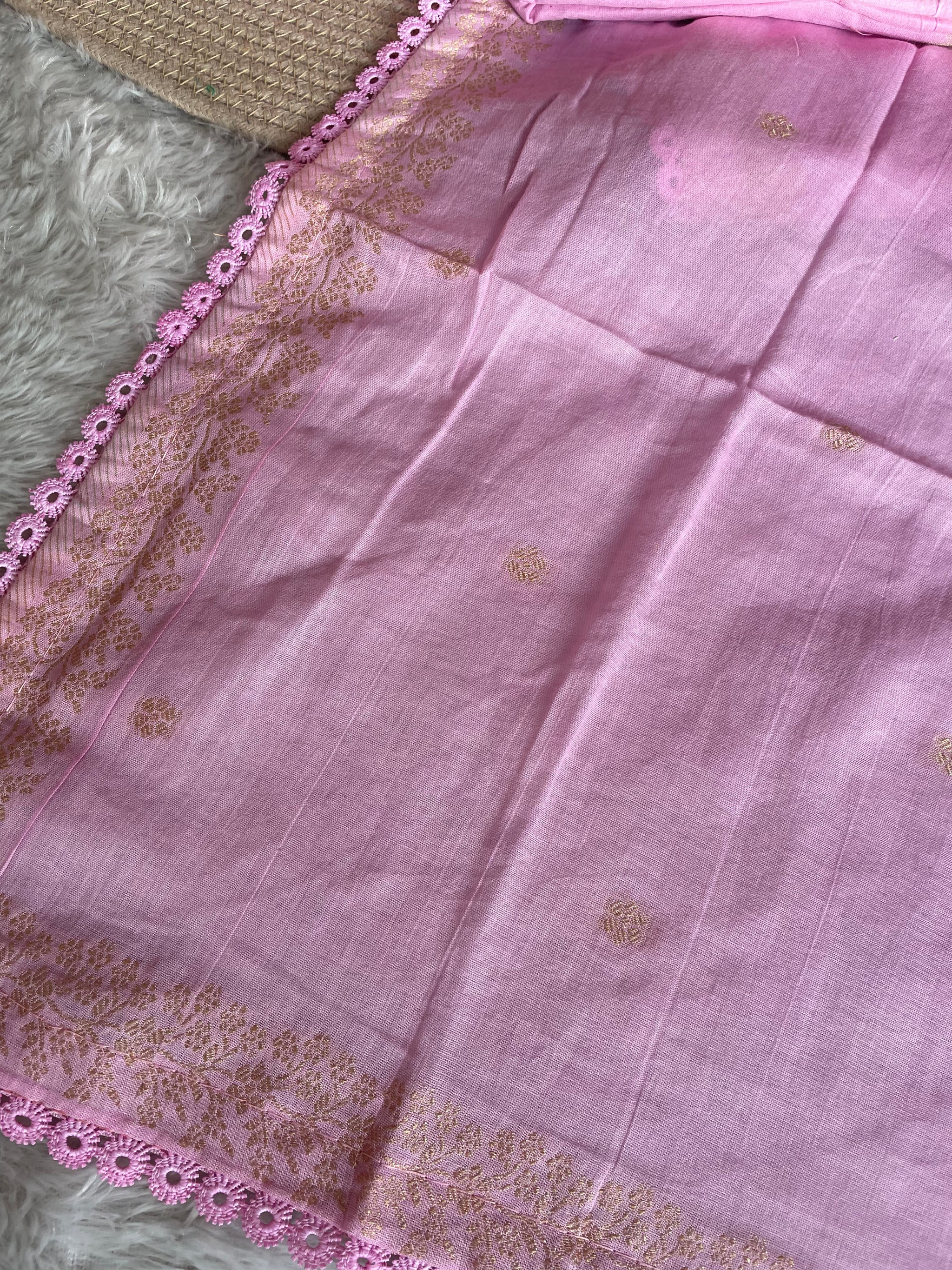 Ivy Grace Pink Pure Cotton Unstitched Suit Set
