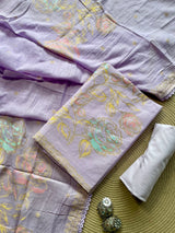 Ivy Grace Lavender Pure Cotton Unstitched Suit Set