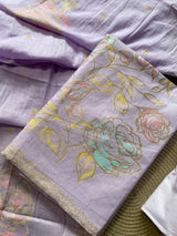 Ivy Grace Lavender Pure Cotton Unstitched Suit Set