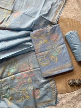 Ivy Grace Blue Pure Cotton Unstitched Suit Set
