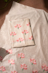 Simply Floral Beige & Pink Cotton Unstitched Suit Set