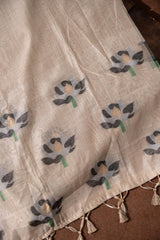 Simply Floral Beige & Black Cotton Unstitched Suit Set