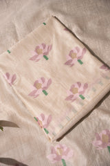 Simply Floral Beige & Lavender Cotton Unstitched Suit Set