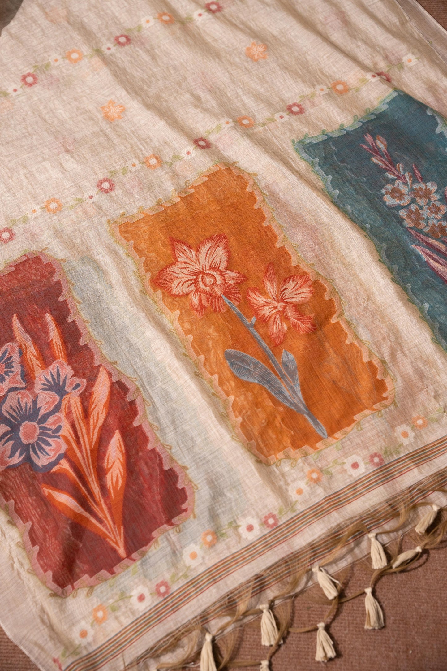 Bare Essence Multicolour Viscose Cotton Dupatta