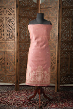 Load image into Gallery viewer, Elysian Weaves Pink Jamdani Muga Cotton Unstitched Suit Set
