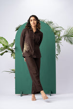 Load image into Gallery viewer, Cocoa Dusk Cotton Linen Co-ord Set
