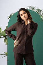 Load image into Gallery viewer, Cocoa Dusk Cotton Linen Co-ord Set
