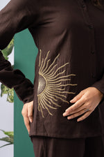 Load image into Gallery viewer, Cocoa Dusk Cotton Linen Co-ord Set
