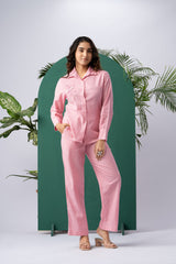 Blush Bloom Pink Cotton Linen Co-ord Set